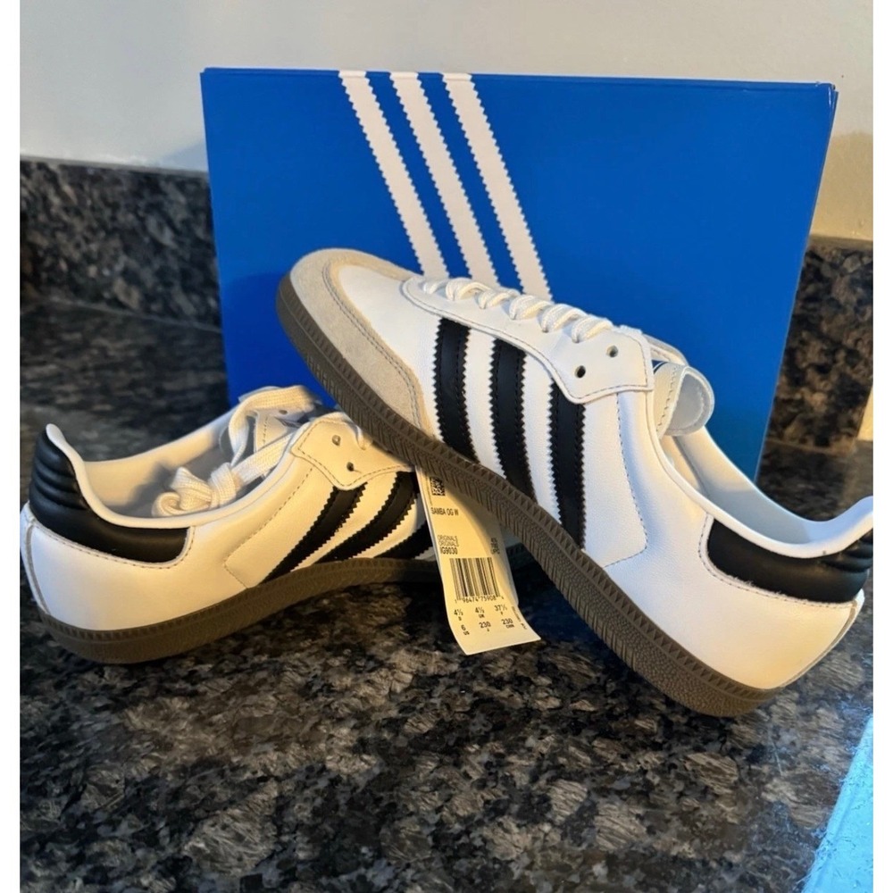 Adidas Samba OG W White Black Granite Gum Sneakers IG9030 Womens Size 6 NEW - Picture 6 of 9